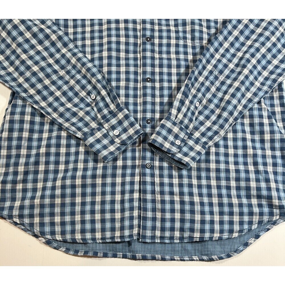 Tommy Bahama 100% Cotton Blue White Plaid Long Sleeve Button Down Shirt Men's XL - Picture 2 of 10